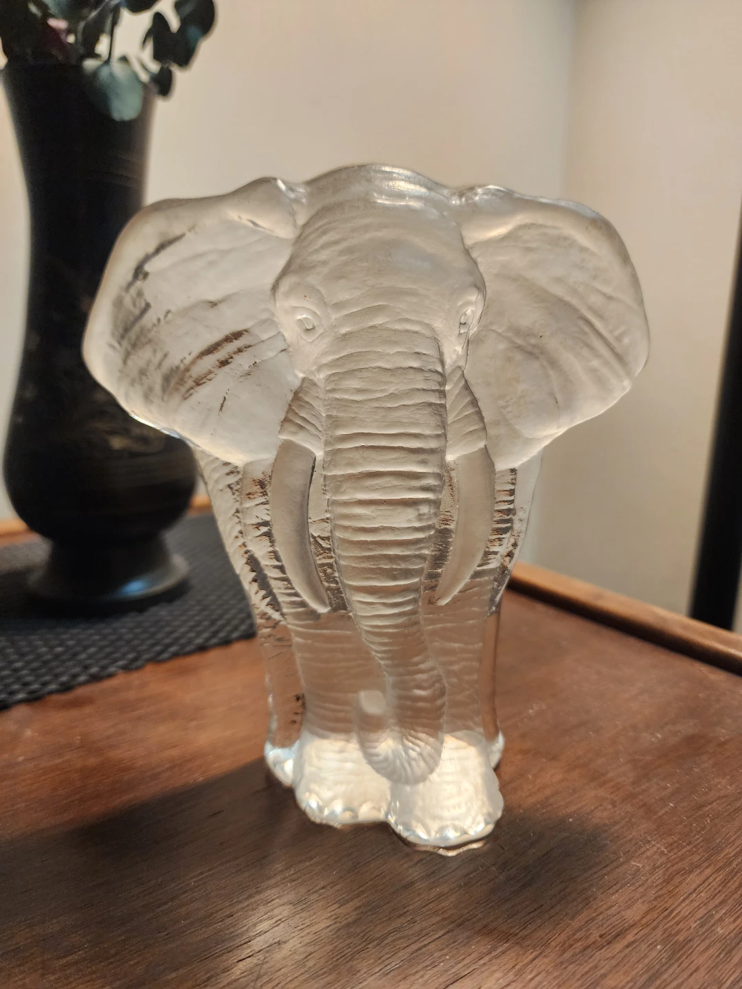 Mats Jonasson Sweden Full Lead Crystal Elephant Sculpture - photo 2