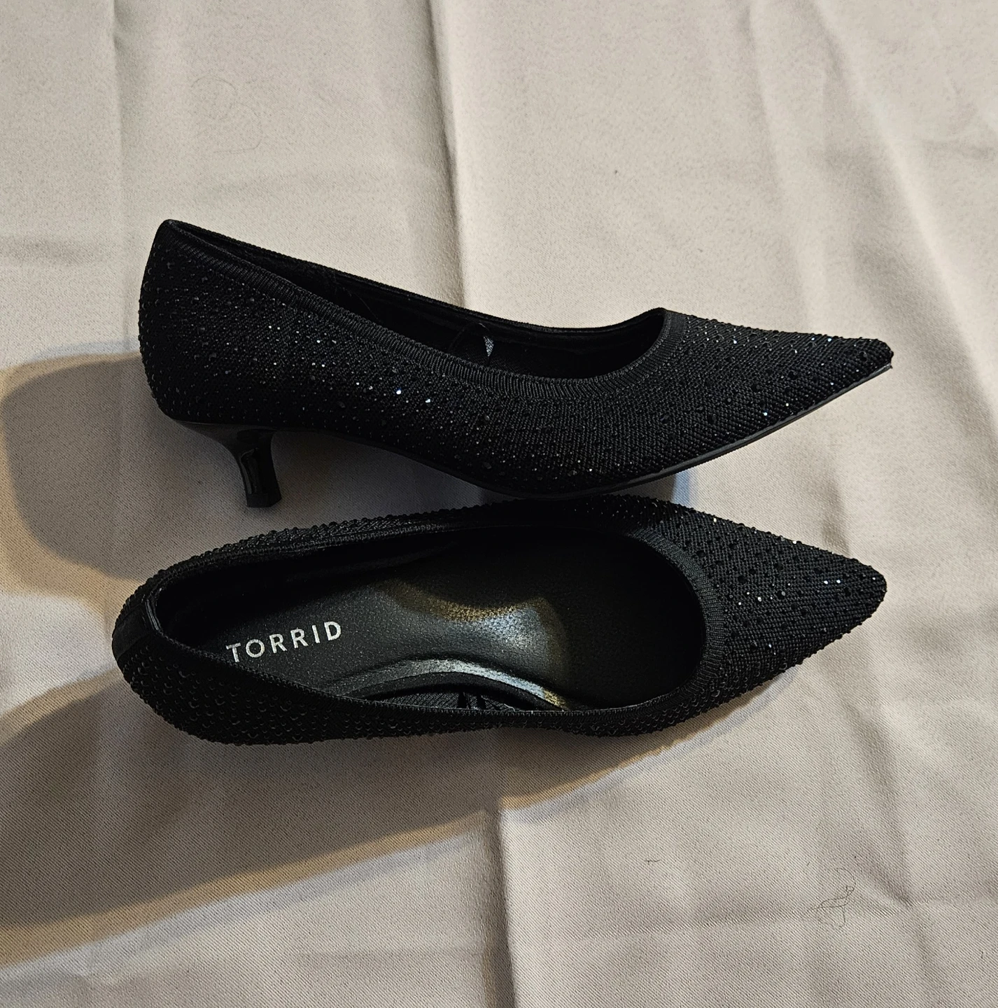 Torrid Black Pointed Toe Kitten Heel - Size 9.5 wide