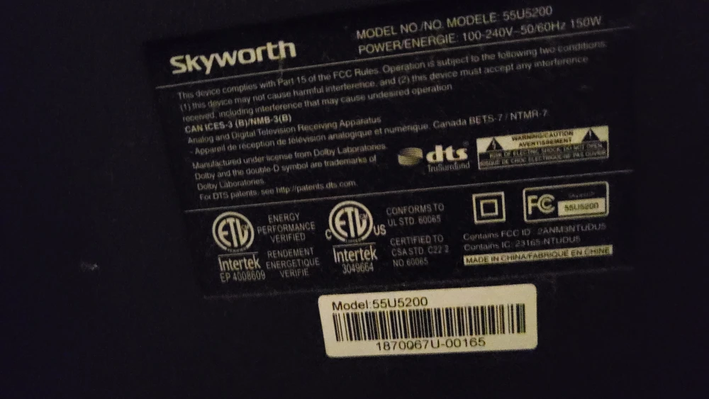 Skyworth 55U5200 55" TV - photo 4