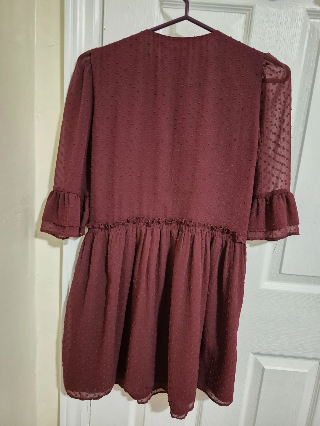 Zara Burgundy Embroidered Dress - photo 2
