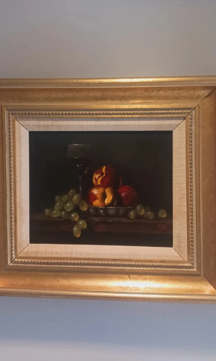 Authentic Signed Still Life Oil  Painting Artwork - photo 2