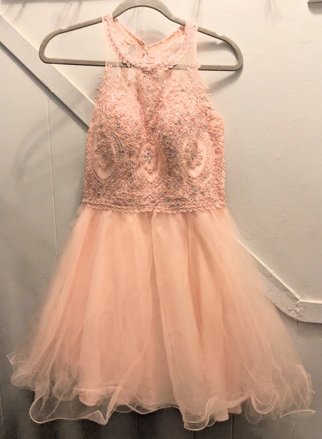 Nox Anabel peach sparkly dress with rhinestones size medium