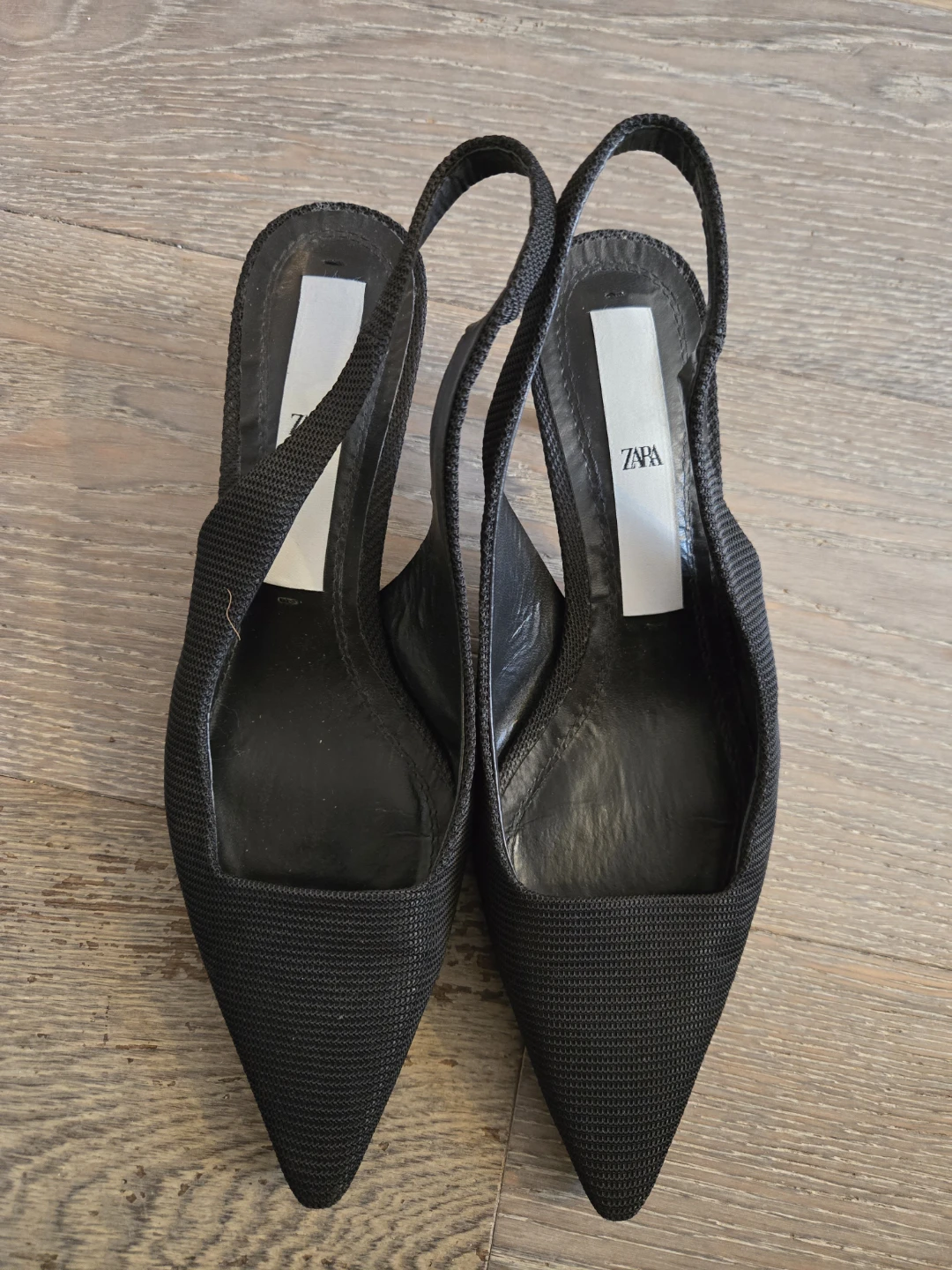 Zara Black Slingback Heels