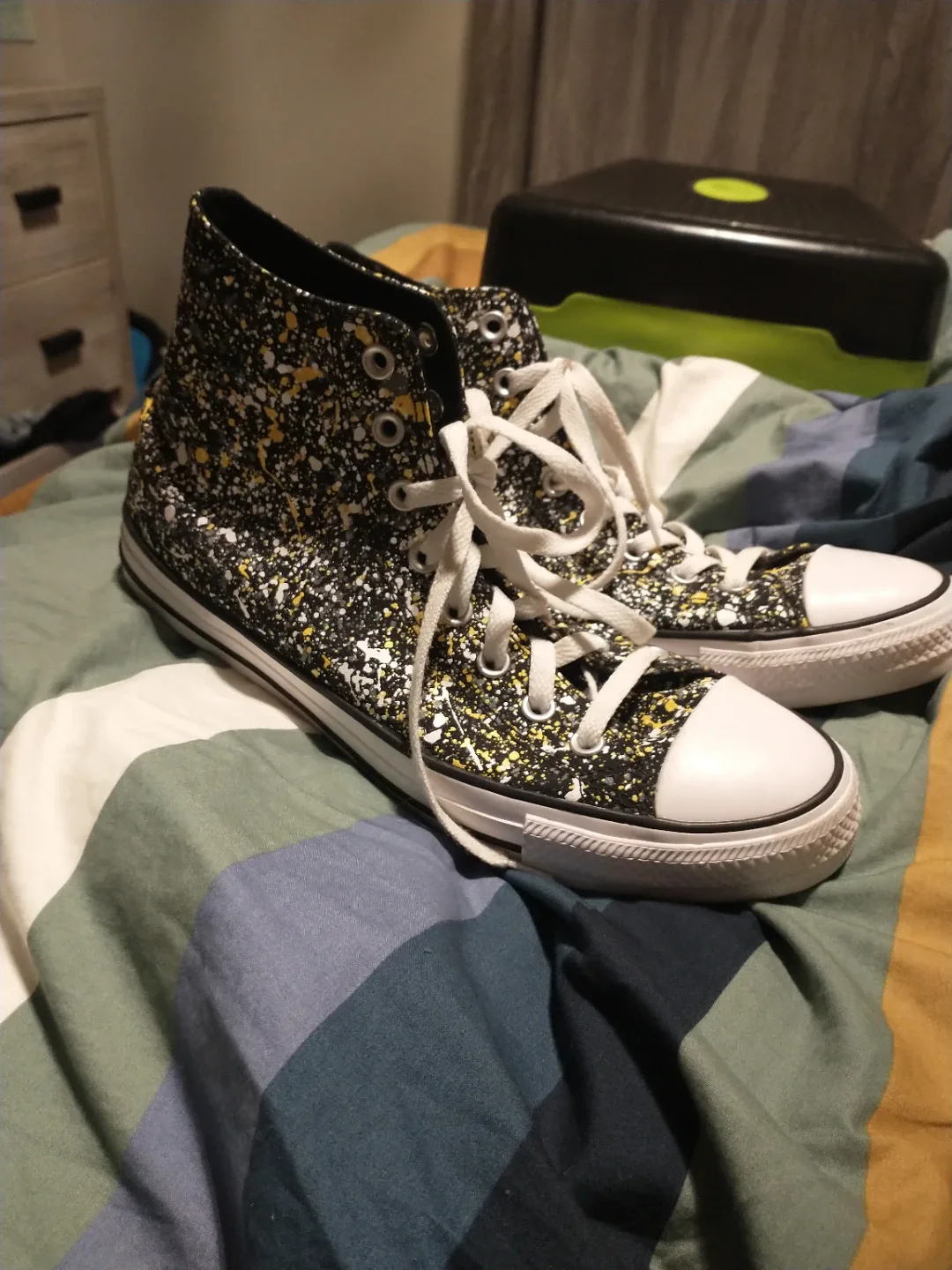 Converse Chuck Taylor All Star High Top black white and yellow