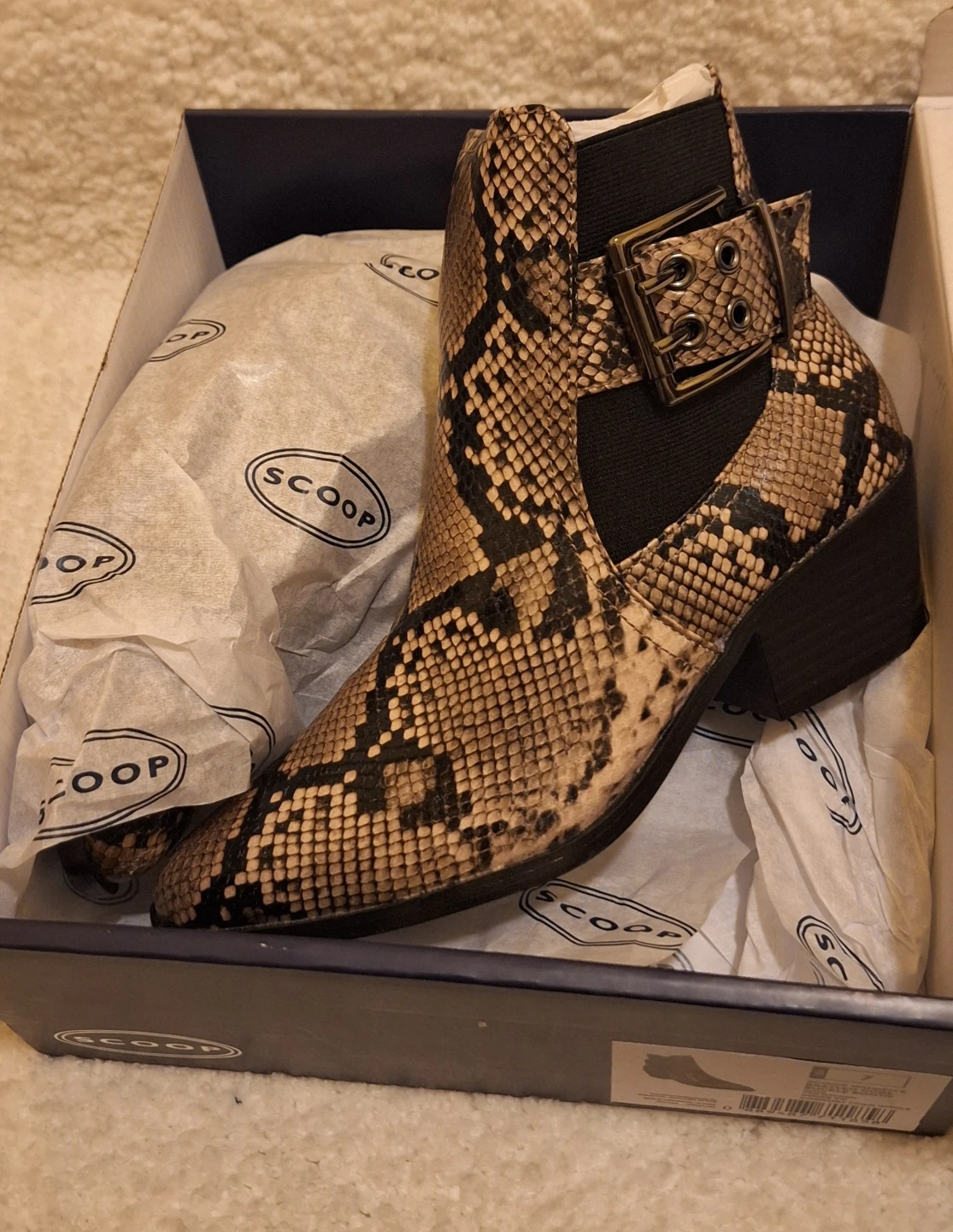 Scoop Snake Print Ankle Boots Size 7 - photo 2