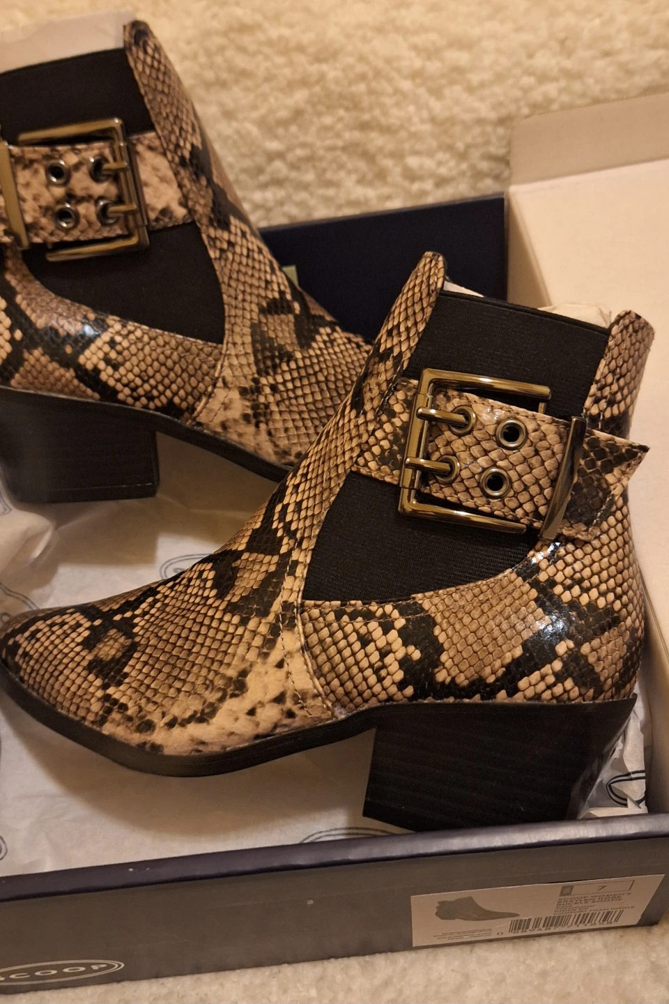 Scoop Snake Print Ankle Boots Size 7 - photo 3