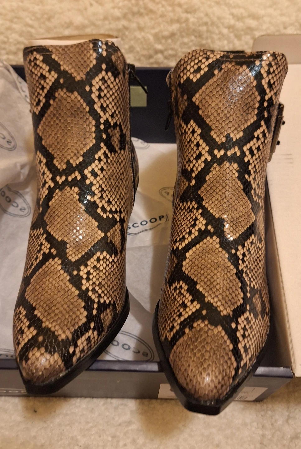 Scoop Snake Print Ankle Boots Size 7 - photo 4