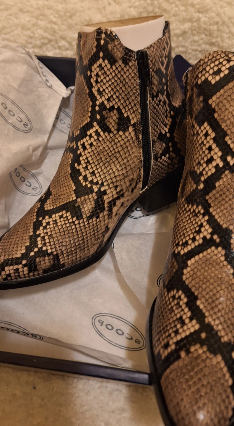 Scoop Snake Print Ankle Boots Size 7 - photo 5