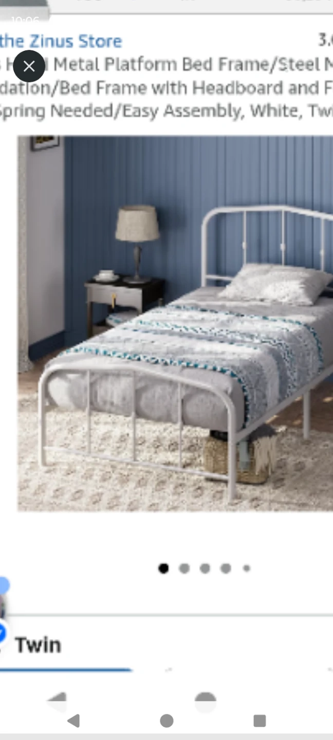 Zinus Twin Metal Platform Bed Frame - White #clean out