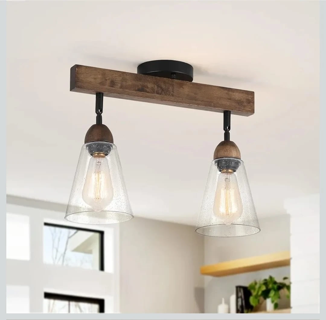 Rustic Farmhouse 2-Light Ceiling Light