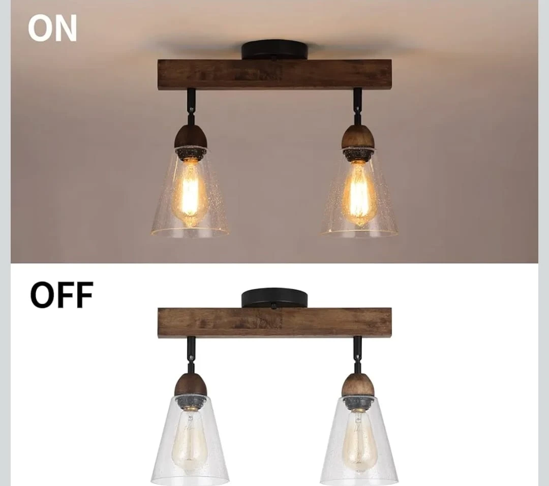 Rustic Farmhouse 2-Light Ceiling Light - photo 2