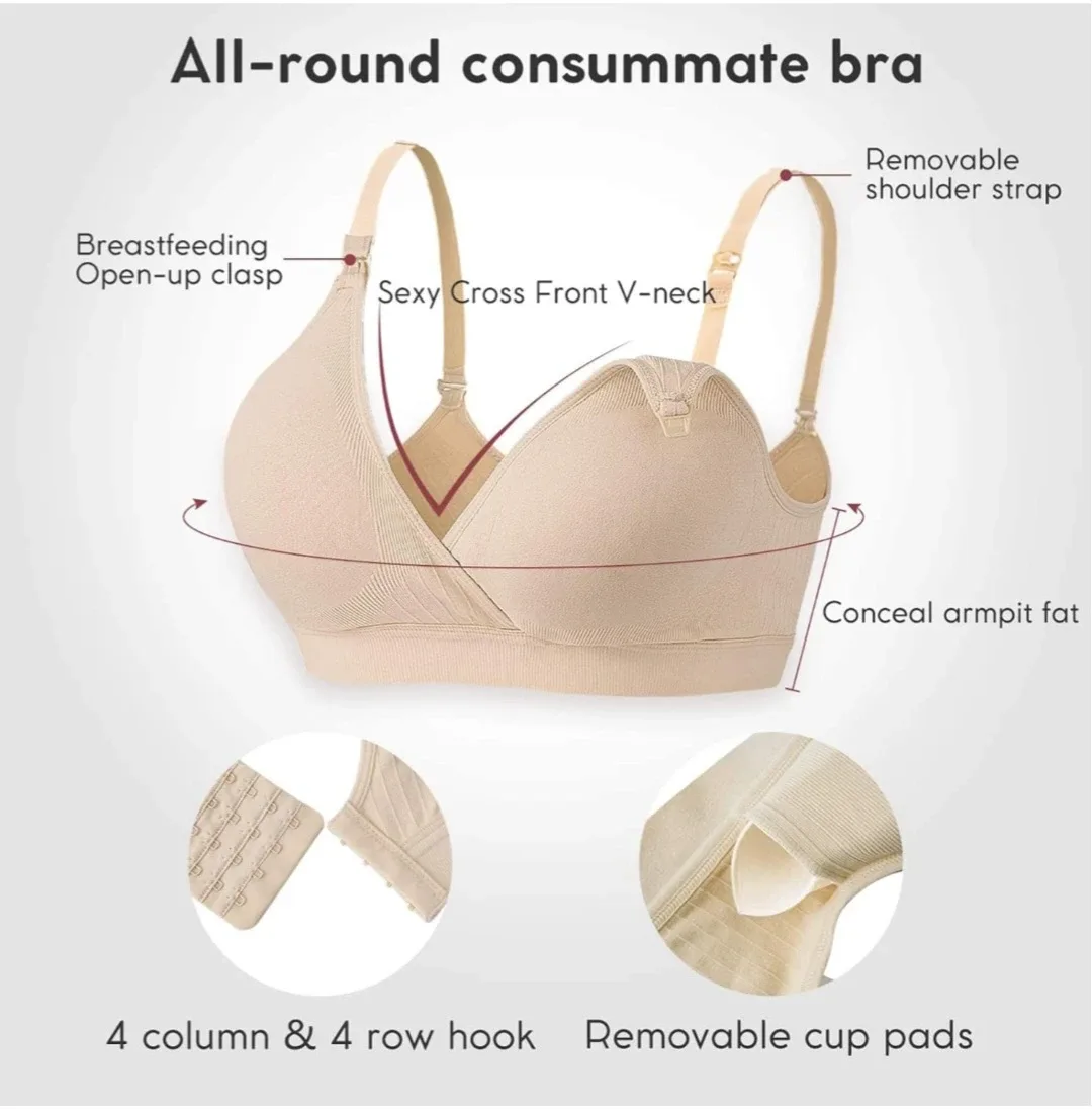 Vinfact Nursing Bras for Breastfeeding Maternity Bra Wi...