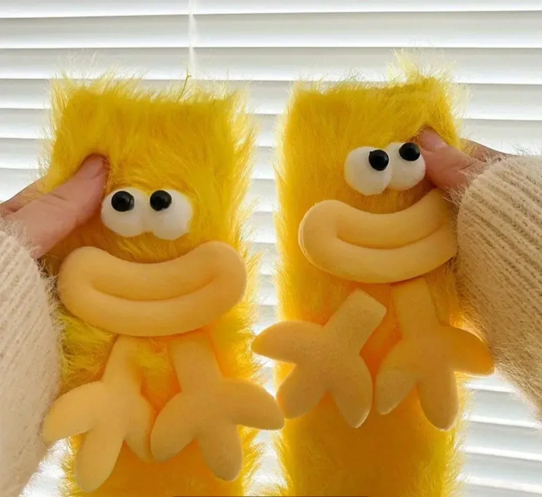 Cute caterpillar Plush Socks - One Size standard image indicator(9)