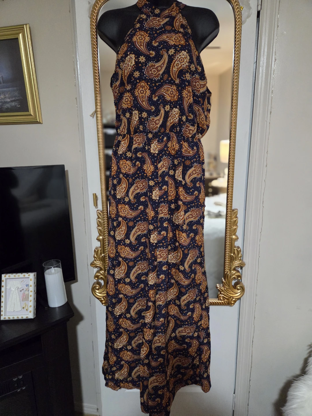 Paisley Print Halter Jumpsuit - photo 2