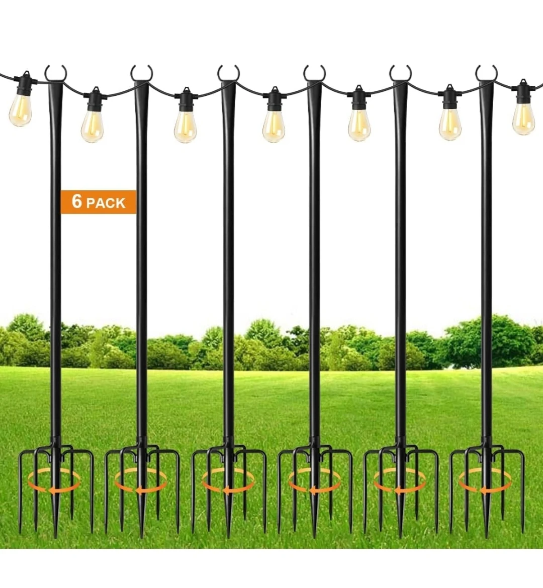 String Light Poles for Outdoor Deck