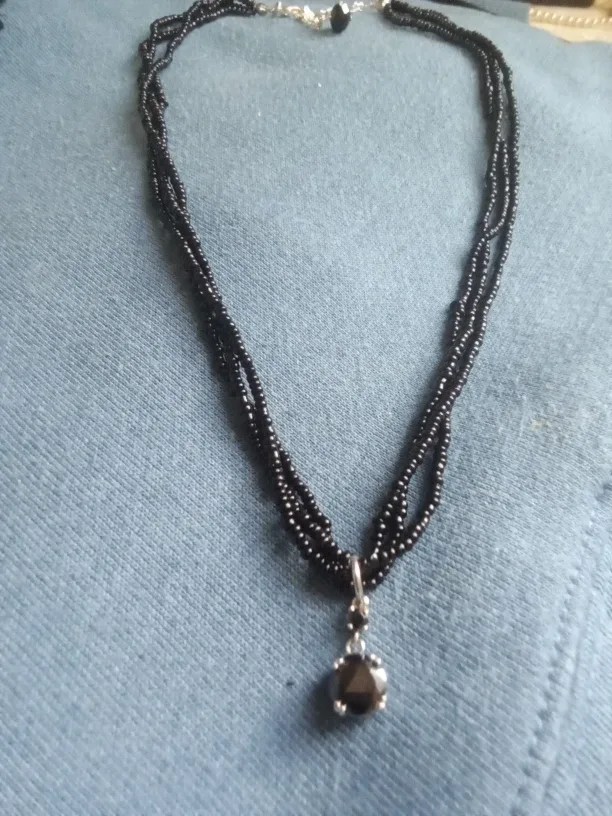 Homemade Black Onxy Bead Choker