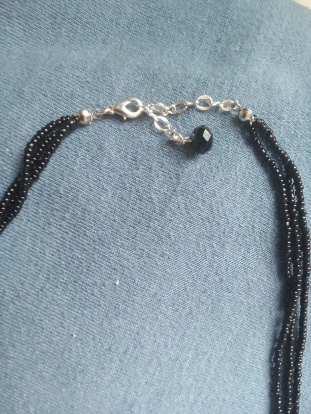 Homemade REAL Black Onxy Bead Choker image indicator(5)