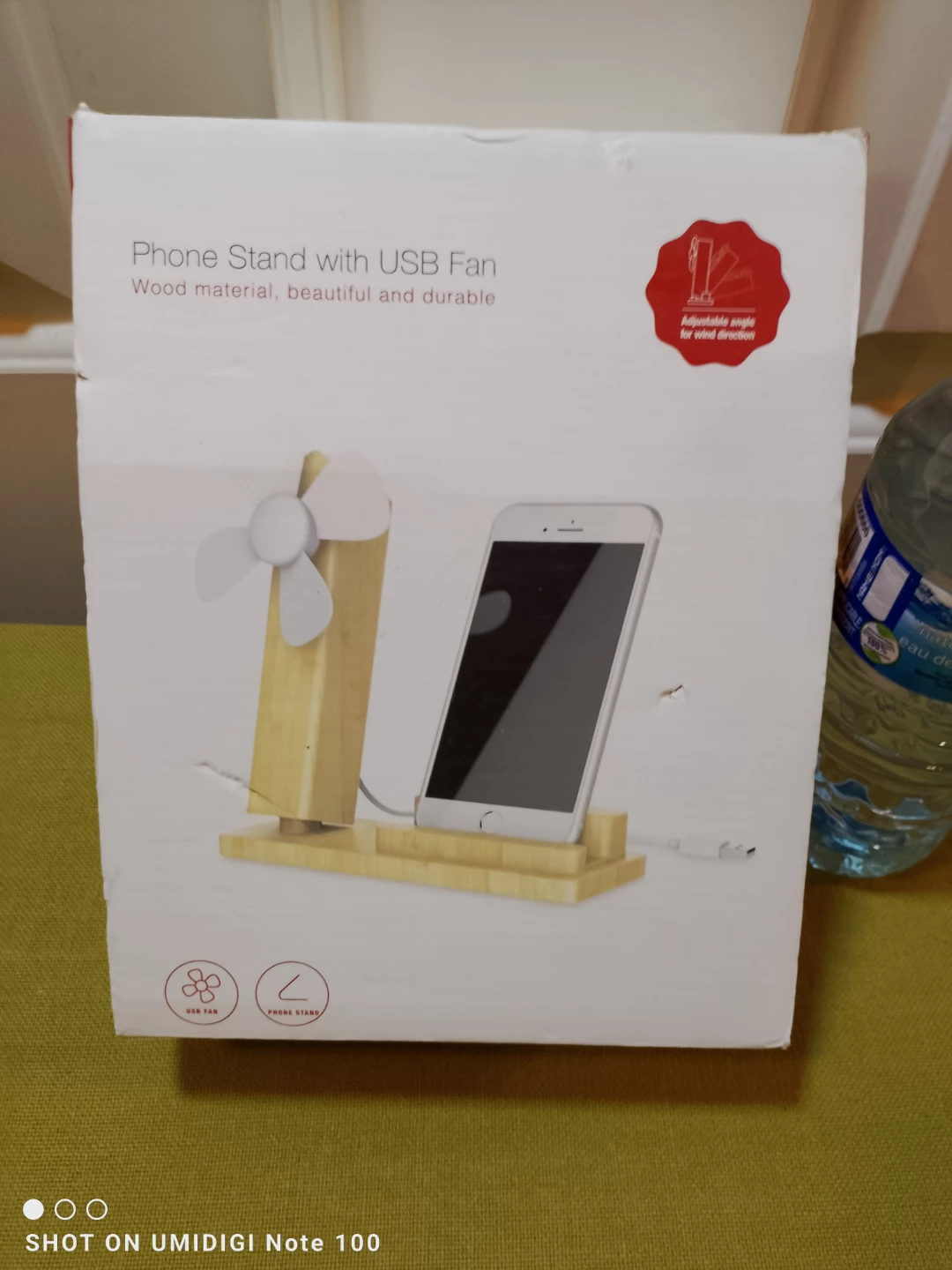 📱 🆕 Wooden Phone Stand w / USB Fan 🚨 Retails $36.75+Tx 📱 🆕 - photo 4