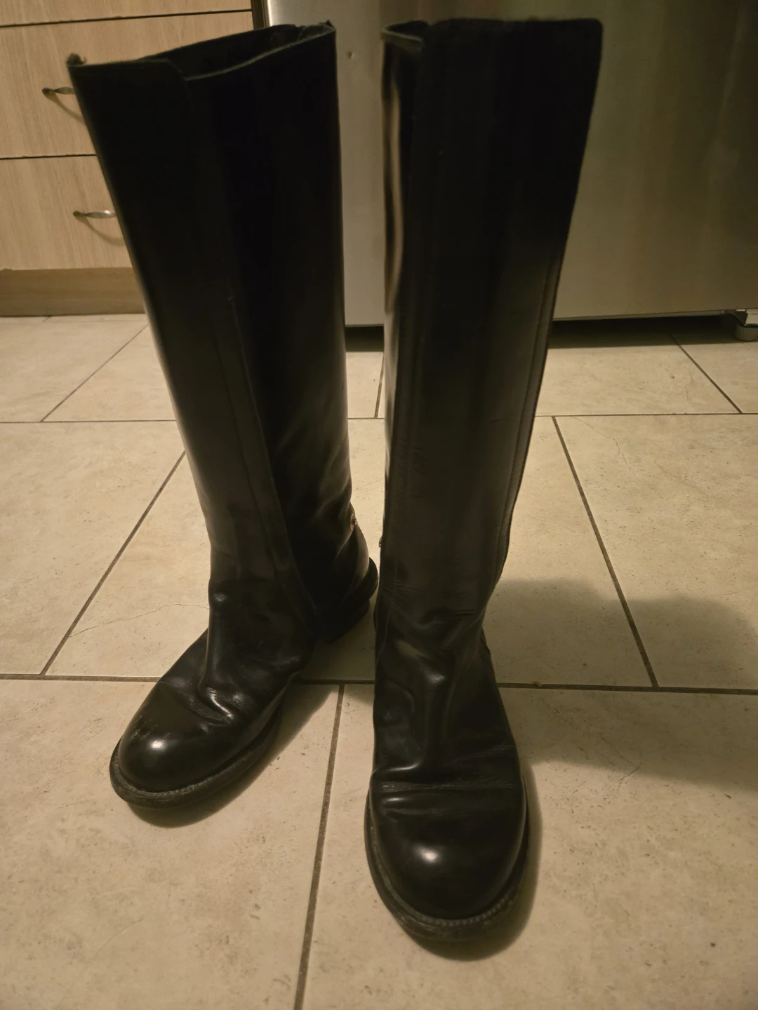Chloé Black Leather Vintage Tall Riding Boots with Zippers - photo 2
