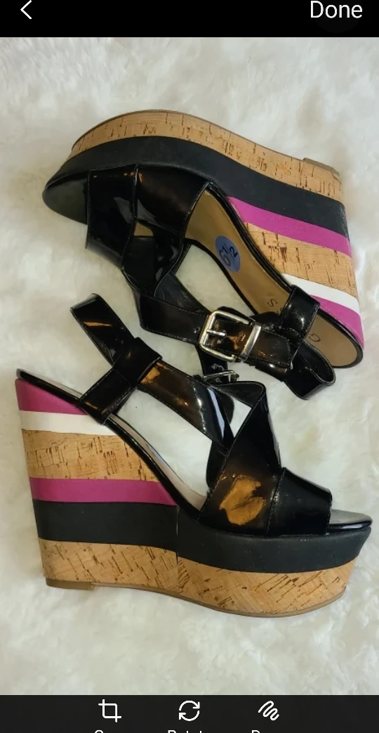 Guess Black Wedge Sandals - Sz. 6.5