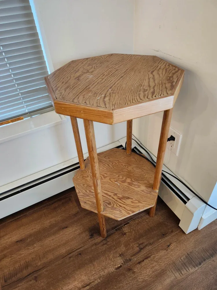 Wooden Hexagon Side Table