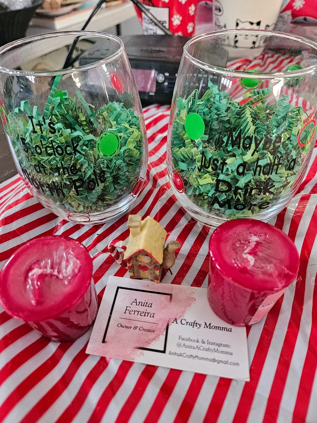 Wine Glasses - Set of 2, 2 candles