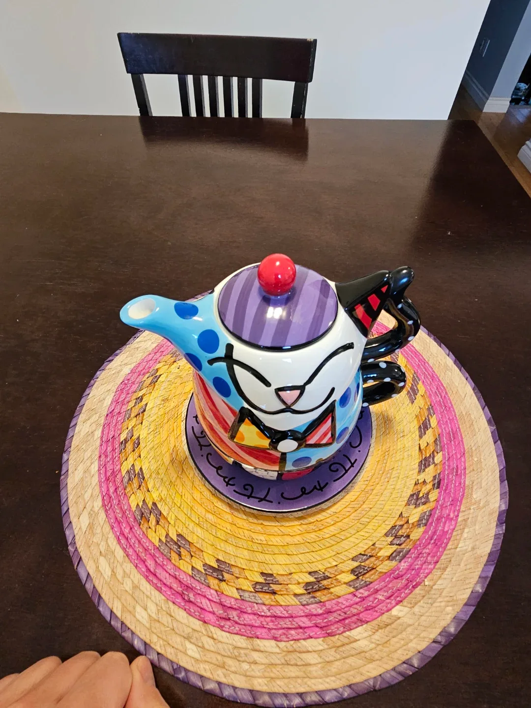 Romero Britto Teapot, Cup, and Saucer Set image indicator(3)