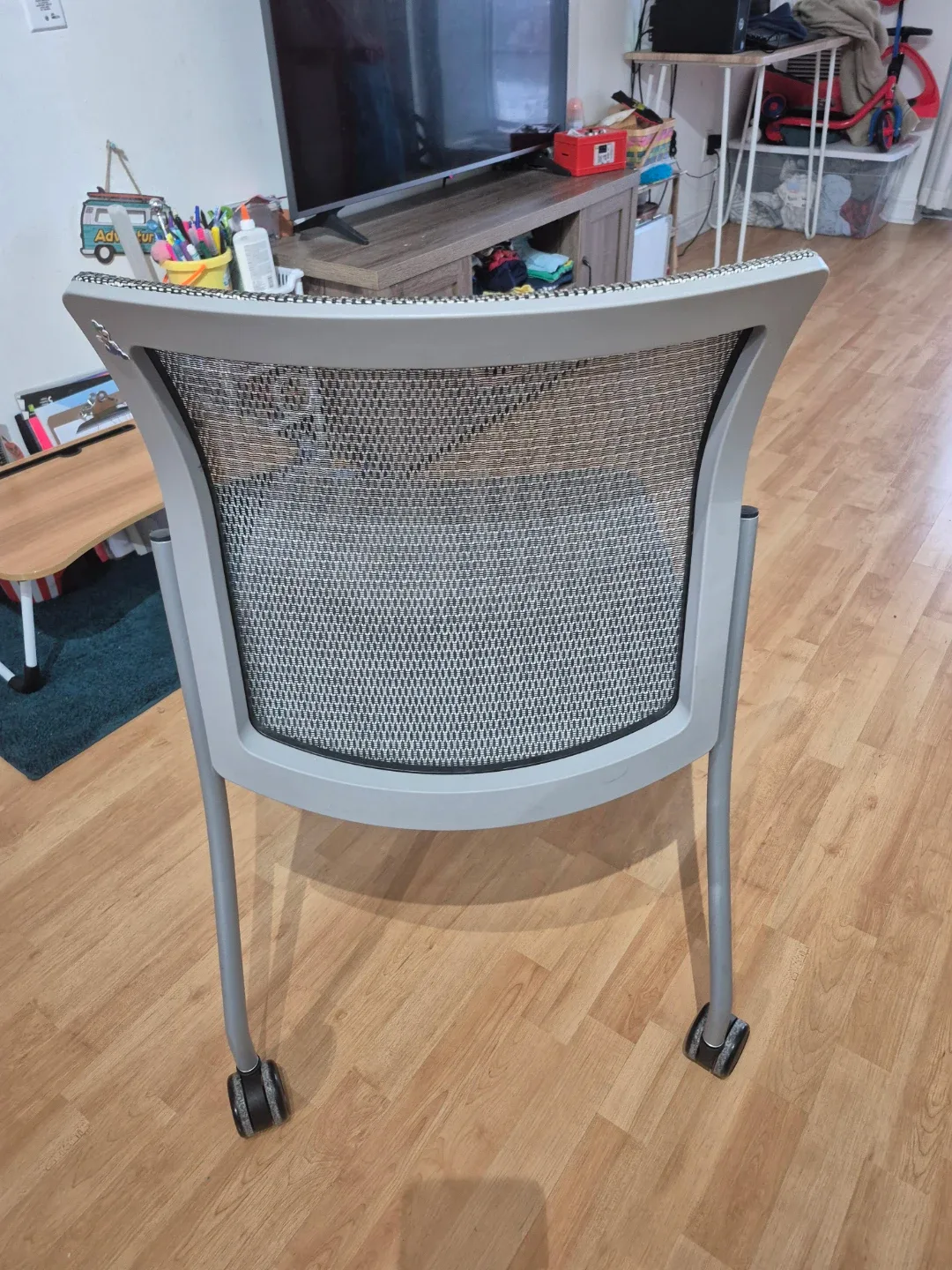 Grey Office Chair with Mesh Back