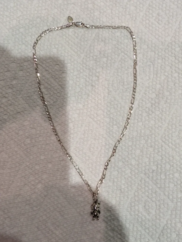 Anomaly Silver Teddy Bear Pendant Necklace Italy 925