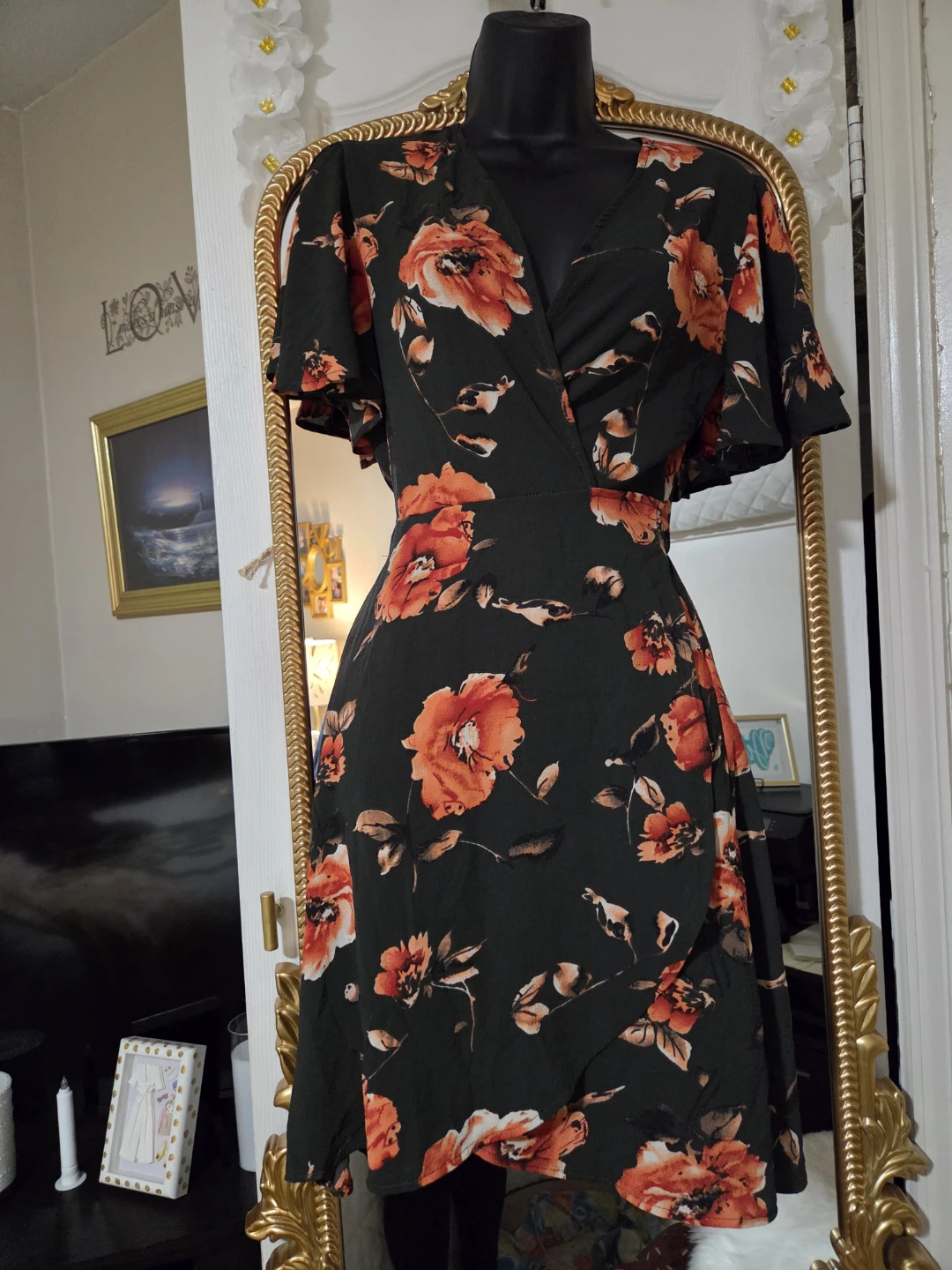 Floral Print Wrap Dress