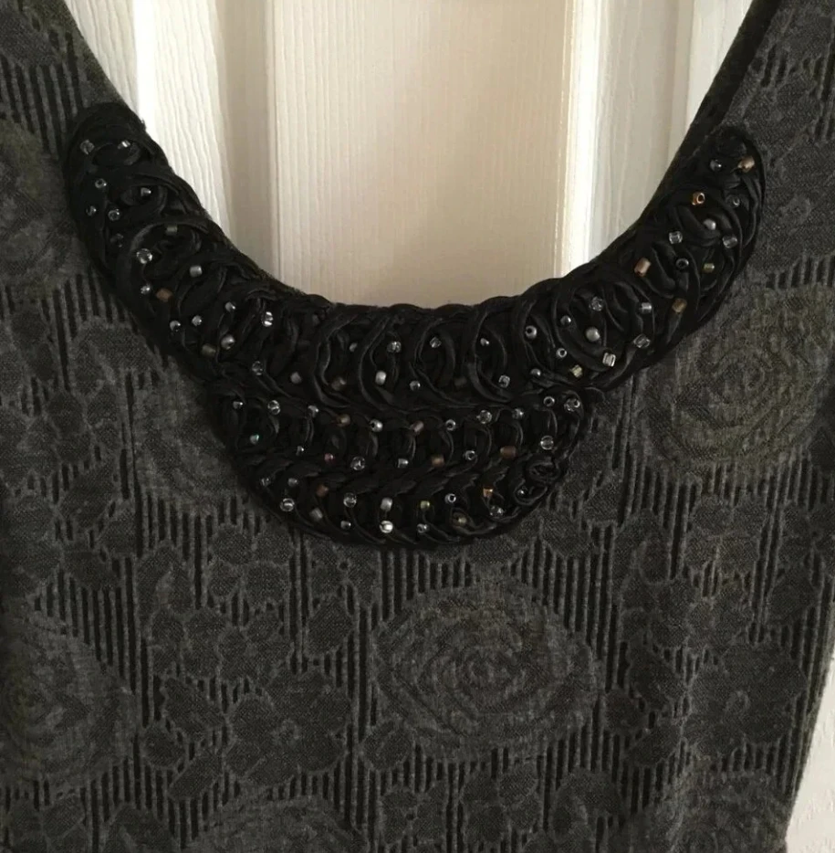 Free People Mini Dress  XS  Floral Gray Black  Bohemian - photo 3