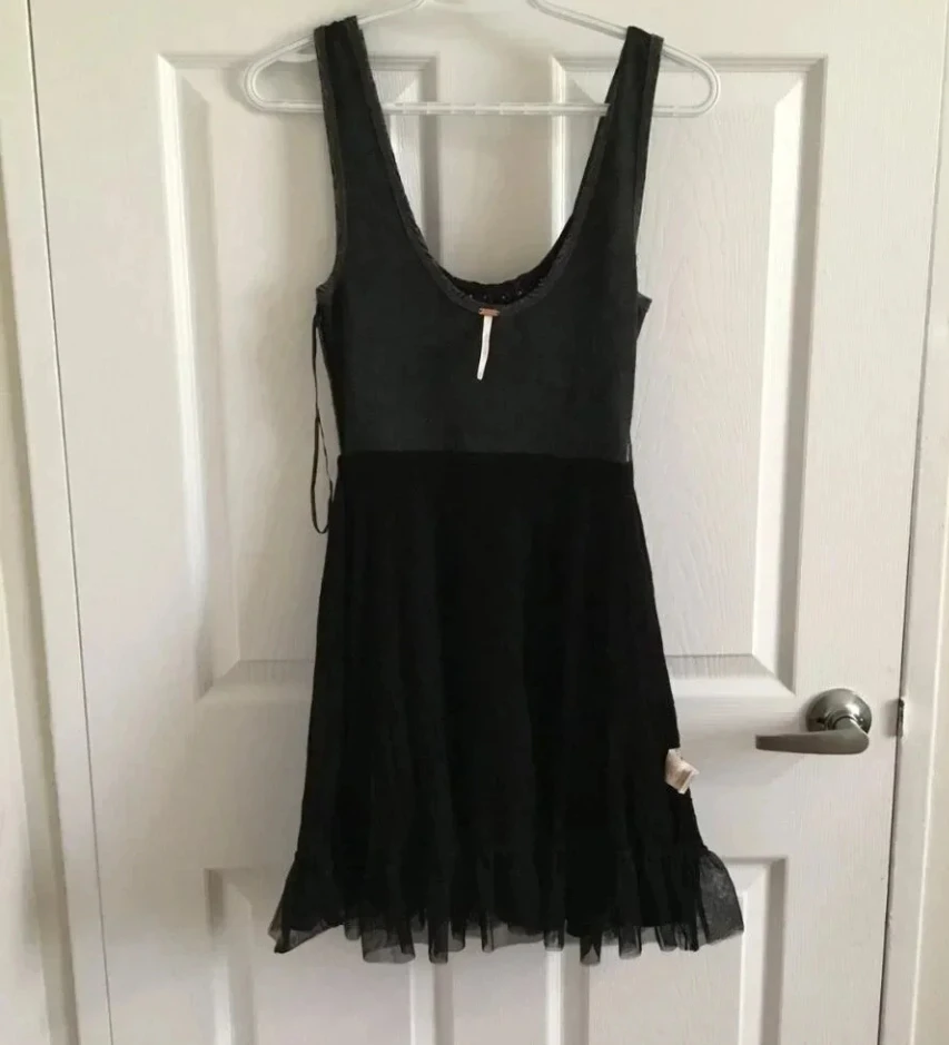 Free People Mini Dress  XS  Floral Gray Black  Bohemian - photo 4