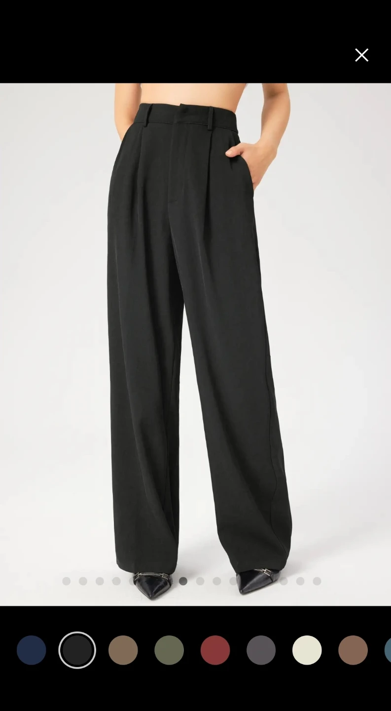 Black Wide Leg Pleated Pants -Brand New - photo 2