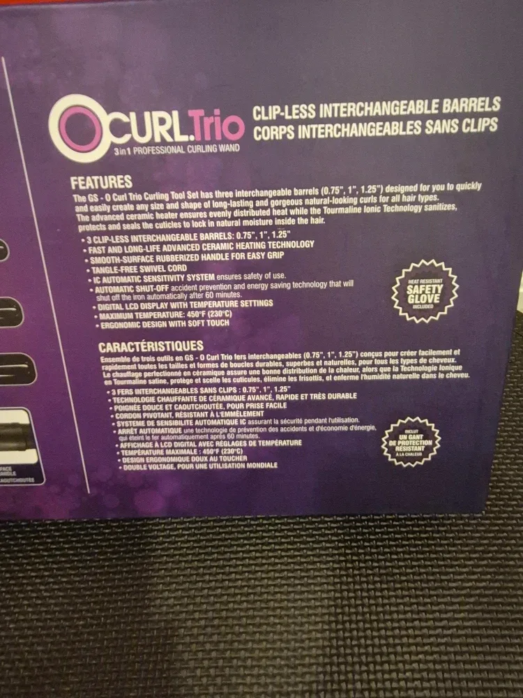 GS O Curl Trio 3-in-1 Curling Iron Wand image indicator(4)