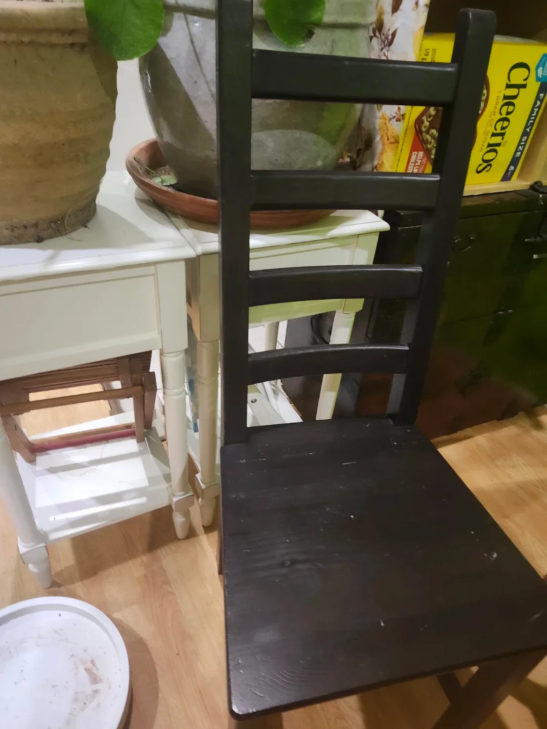 Black Wooden Ladder Back Chair