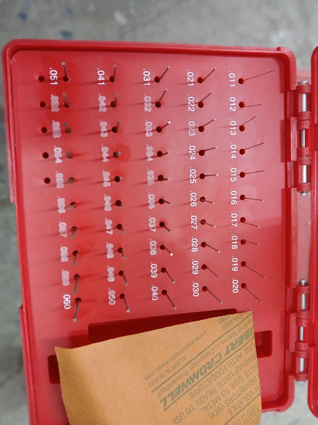 M0 Minus 50pcs Pin Gage Set