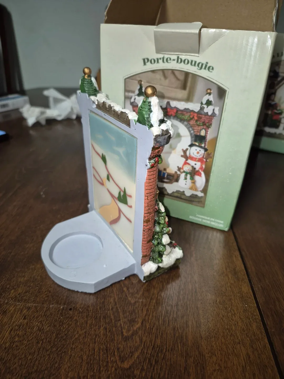 Snowman Candle Holder with Box