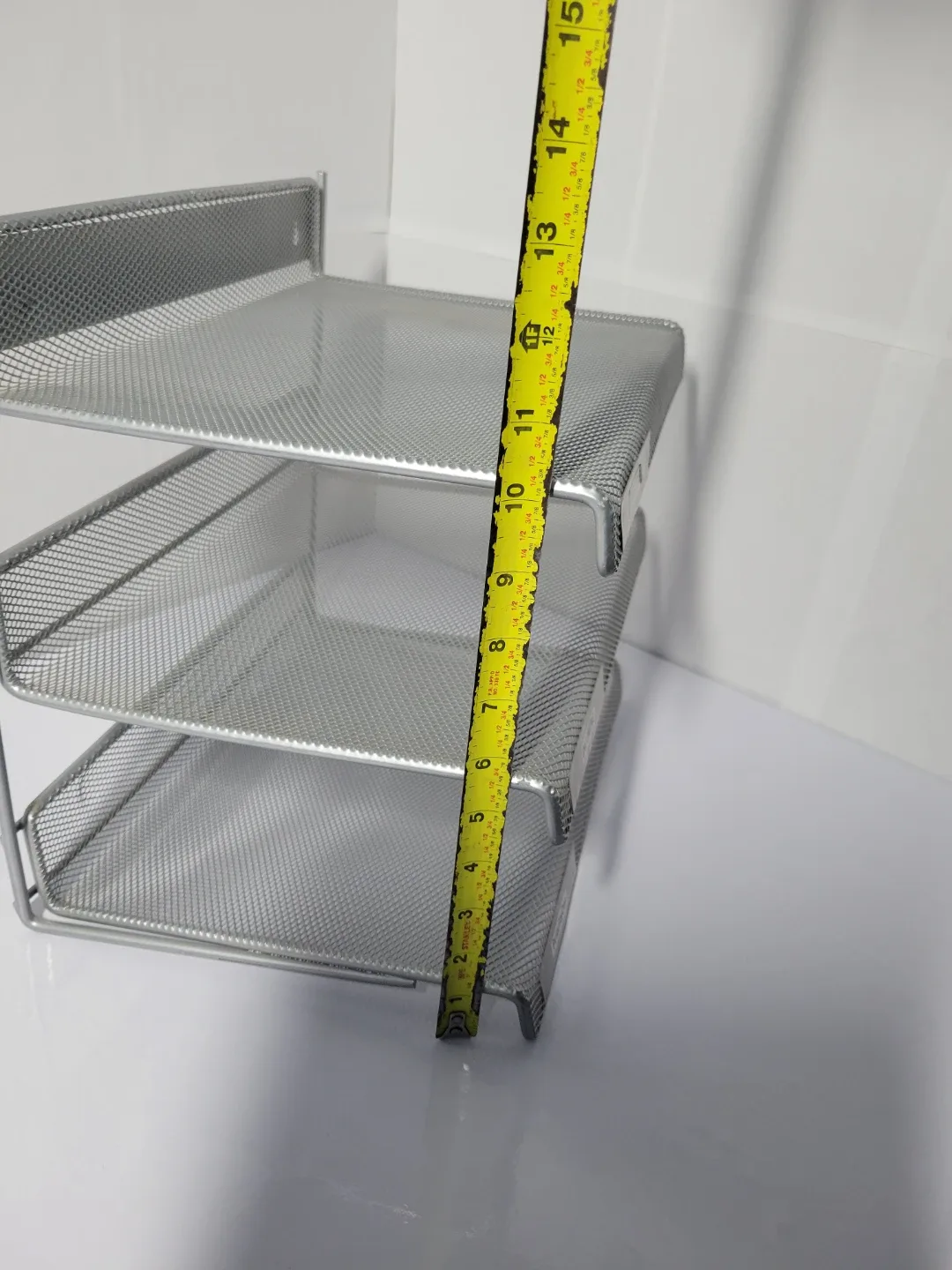 Silver Metal Mesh 3-Tier Desk Organizer image indicator(7)