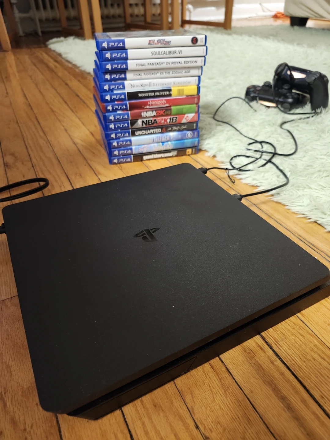 PS4 Slim Bundle - Console, Games, Controllers, Camera