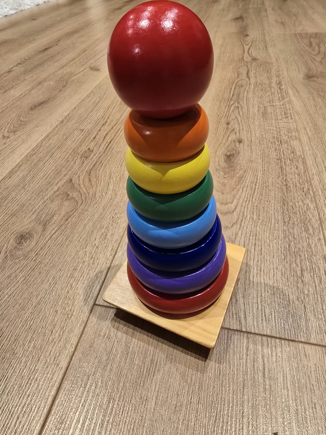 Rainbow Stacking Toy wooden pyramid