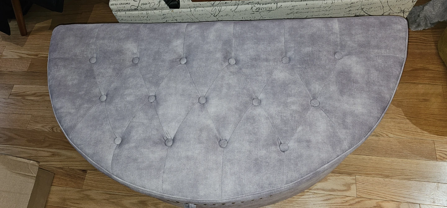 Half moon storage ottoman
