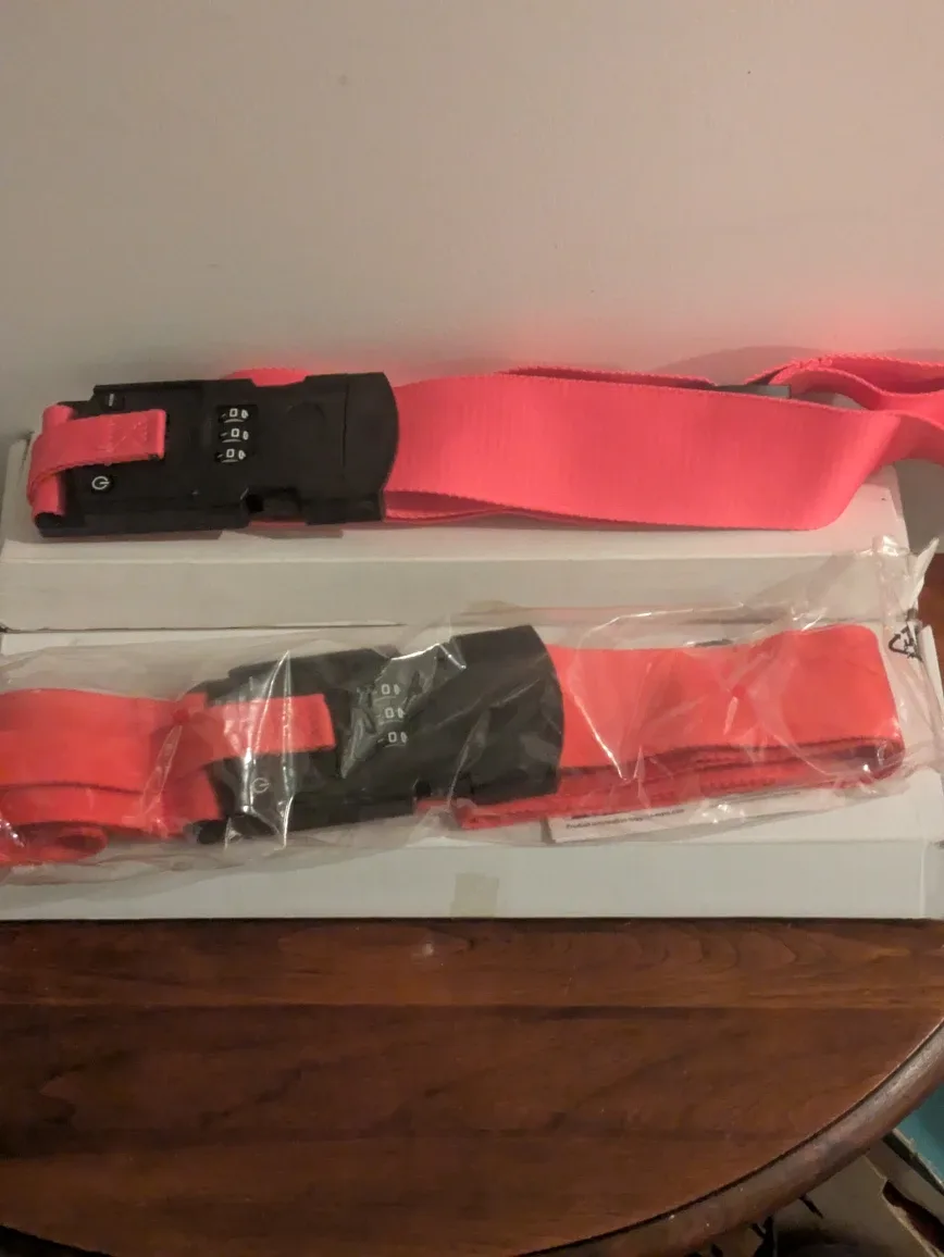 Pink Luggage Strap with Combination Lock