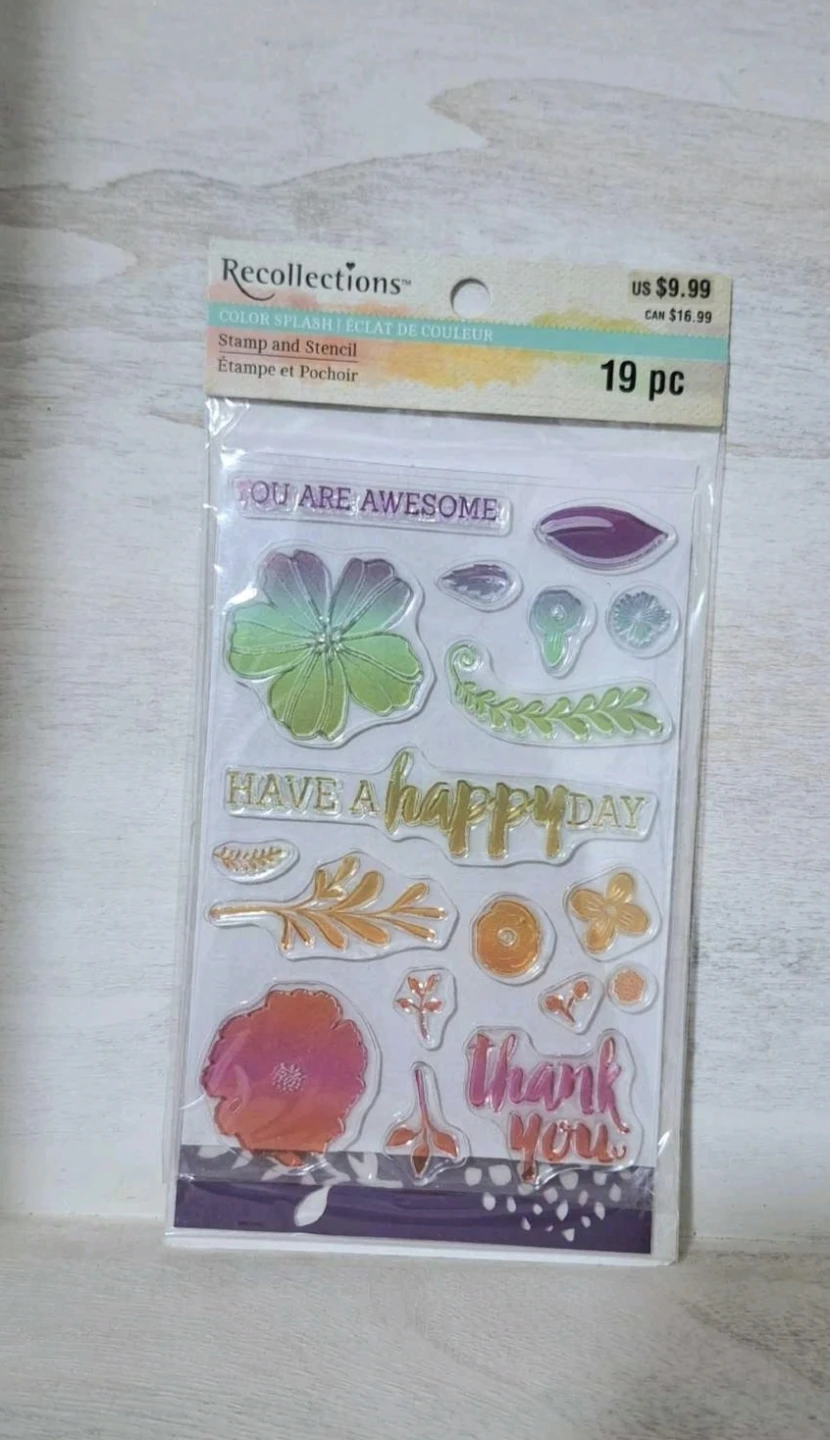 New Recollections Color Splash Stamp & Stencil Set