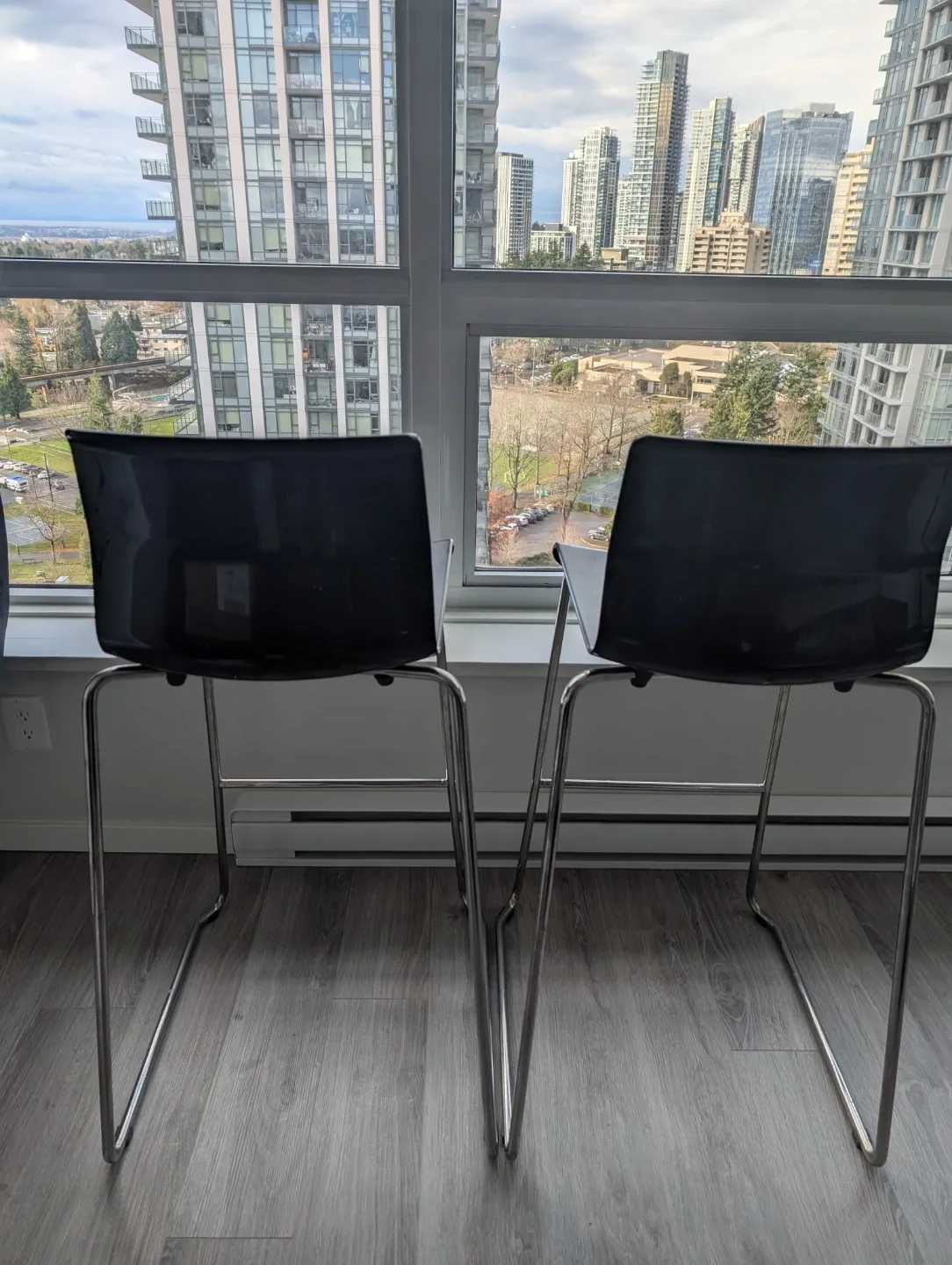 Pair of Black Bar Stools - 30" Height image indicator(3)