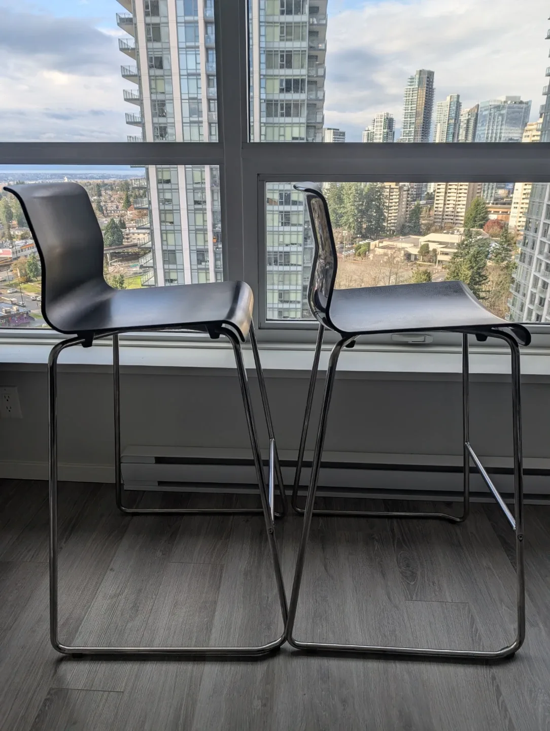 Pair of Black Bar Stools - 30" Height image indicator(4)