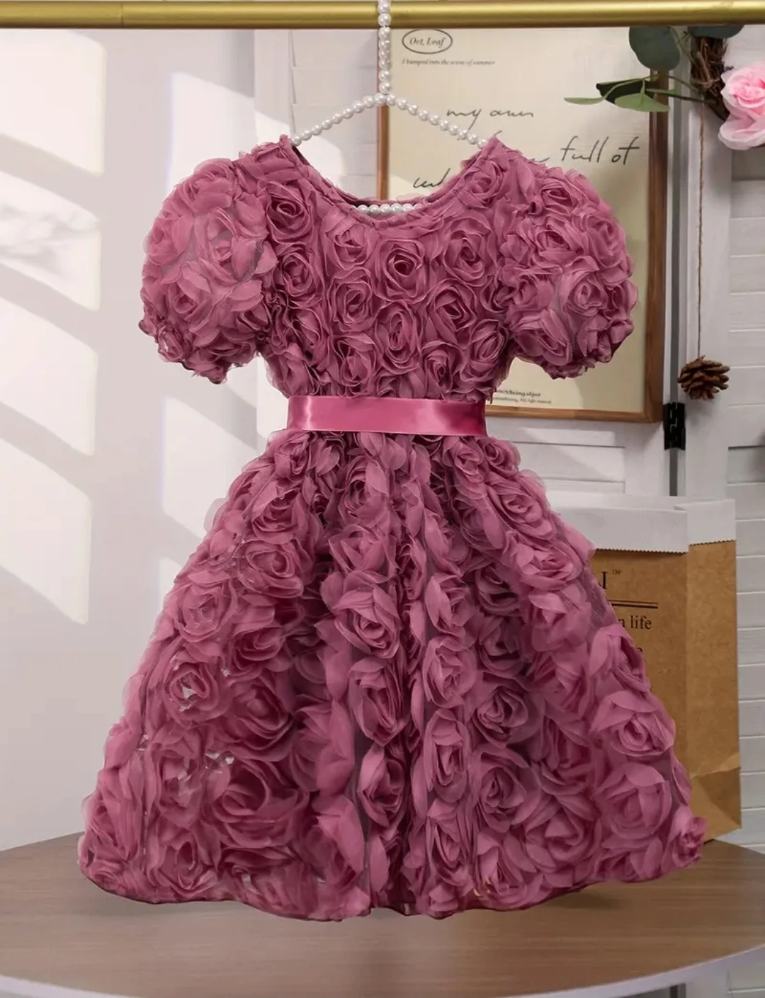 Pink Rose Petal Dress with Ribbon - photo 2