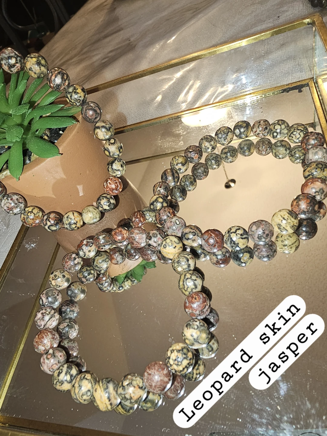 Leopard Skin Jasper Beaded Bracelet