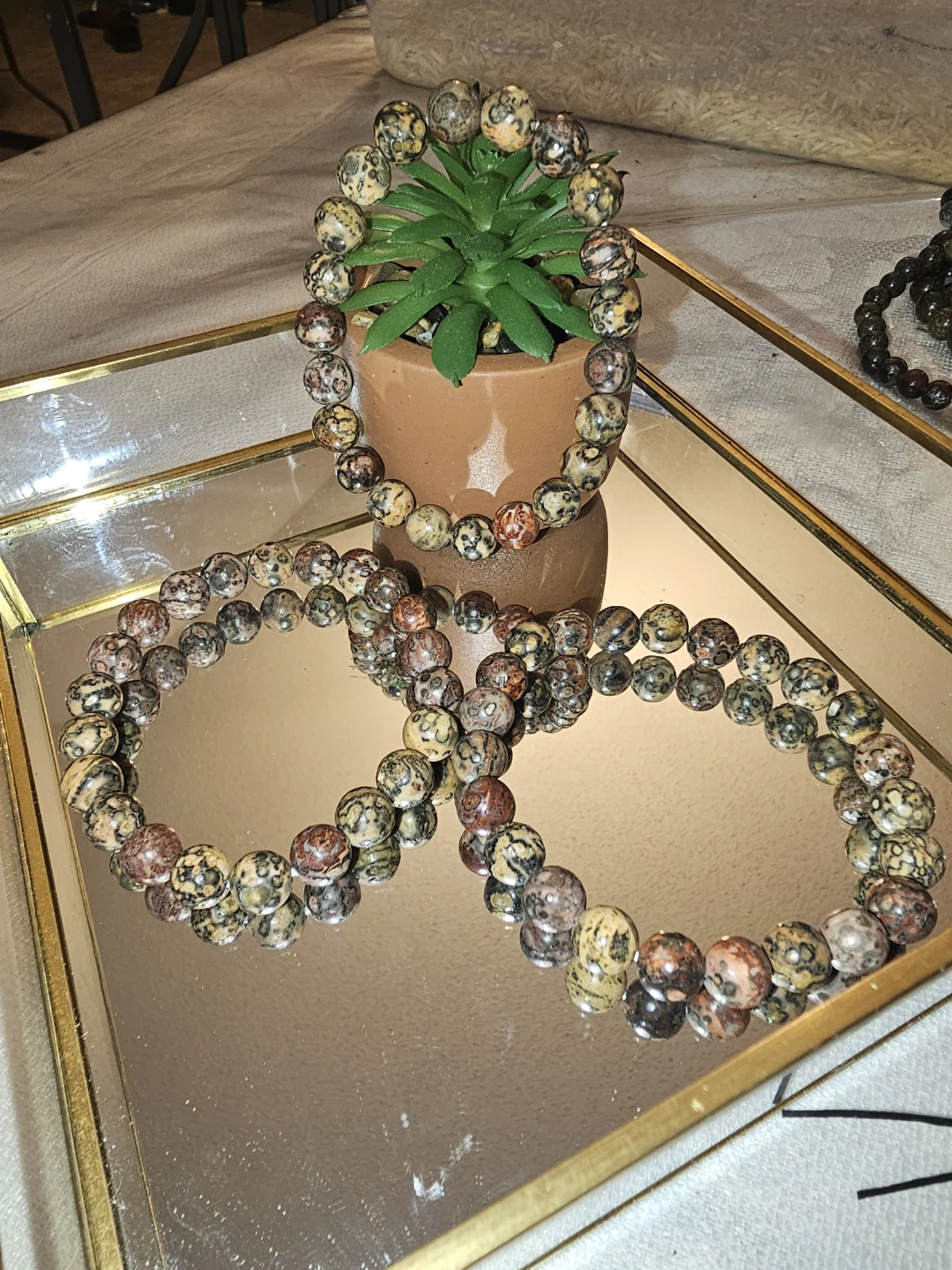 Leopard Skin Jasper Beaded Bracelet - photo 2