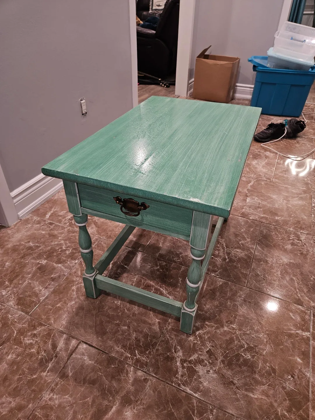 Green Painted Side Table
