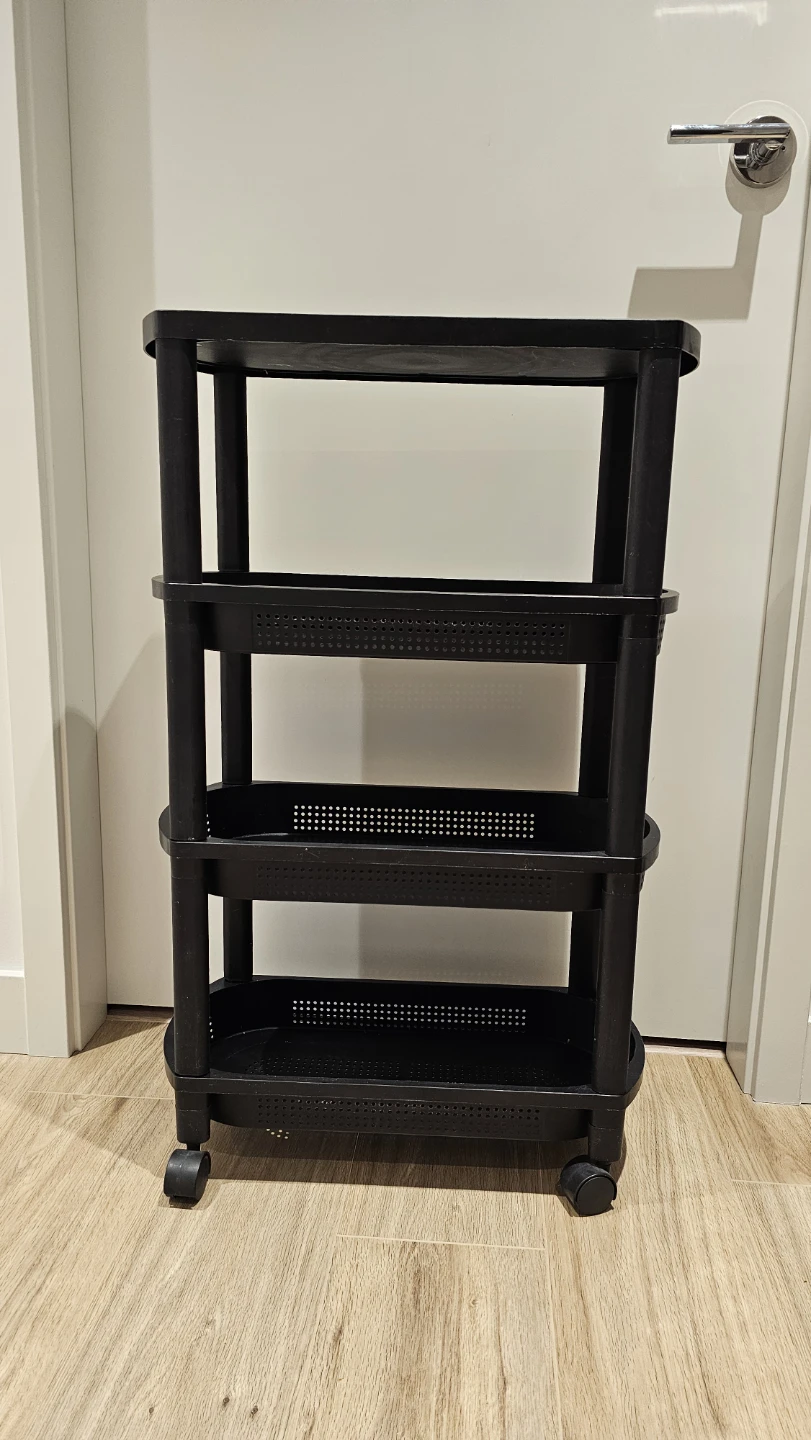 Black 4-Tier Rolling Cart